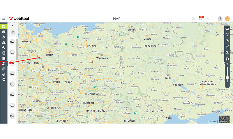 Webfleet map