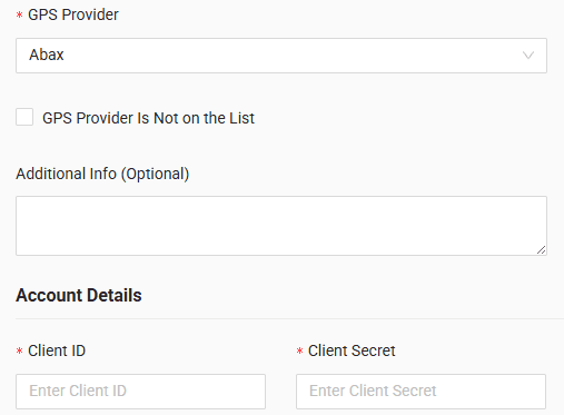 Enter Client ID and Client Secret in the form