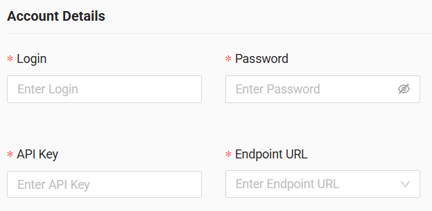 In the form enter username, password and API key received from the GPS provider and select URL
