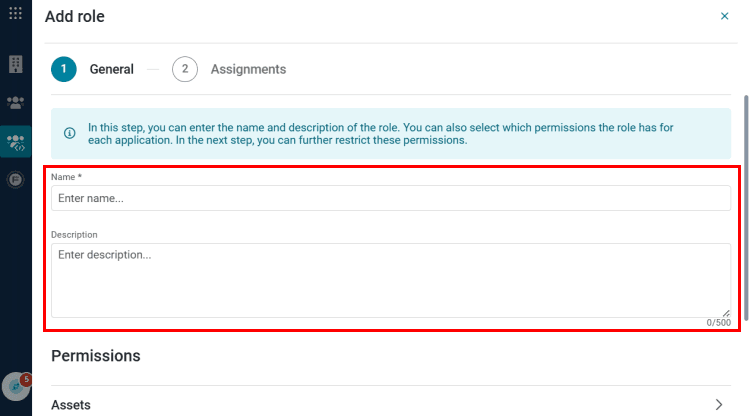 Create a new role, grant the required permissions (Fleet Data, Asset Master Data, Asset Groups and Map) and click "Next"