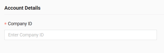 In the form, paste the copied company id or API key