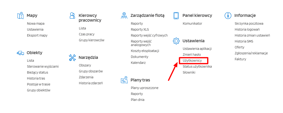 Select "Users" under the "Settings" section