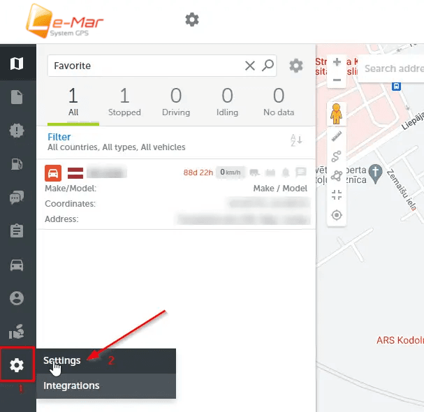Click the gear icon and then select "Settings"