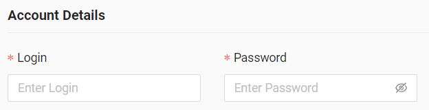 In the form, enter username and password for the created account