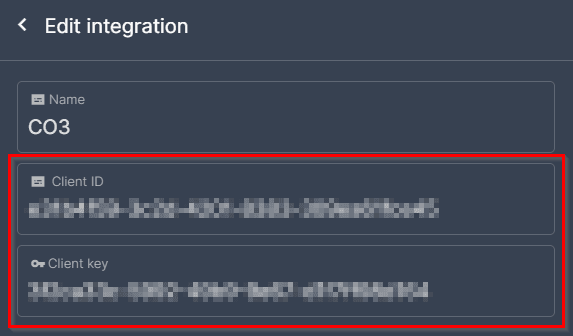 Copy the Client ID and Client key