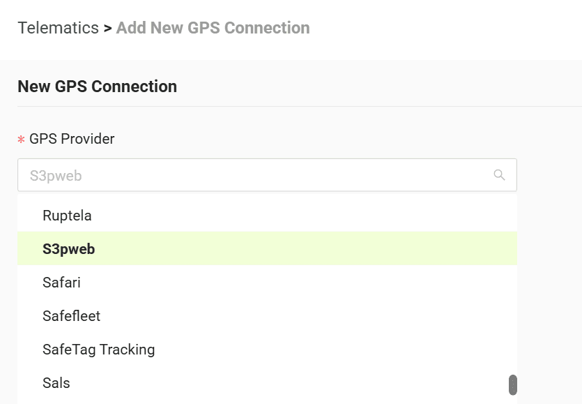 Select S3pweb from the list