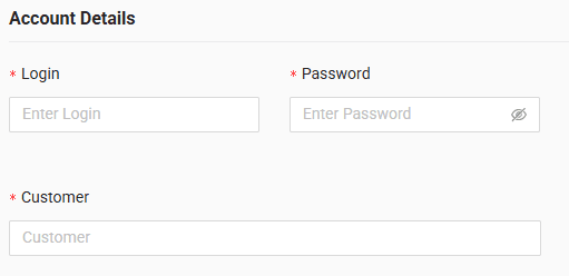 In the form enter login, password and customer received from your GPS provider