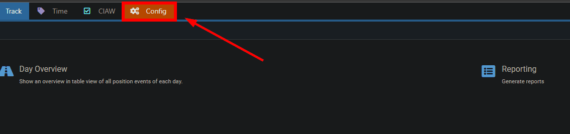 Select "Config" from the top menu