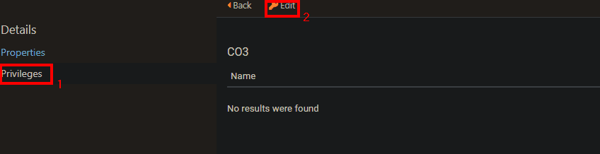 Go to the "Privileges" tab and click "Edit"